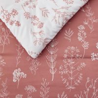 Bedsure Queen Comforter Set - Grayish Pink Bed Set, 3 Pieces Cute Floral Bedding, 1 Soft Reversible Botanical Flowers Comforter and 2 Pillow Shams - Image 5