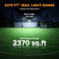 LUTEC 80W Dusk to Dawn Flood Lights Outdoor, 9000LM Super Bright LED Security Light with Photocell, IP65 Waterproof, 5000K Daylight, Hardwired 4 Heads Floodlight for Garage, Yard (Black) - Image 3