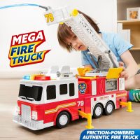 JOYIN Extra Large Fire Truck Toys for Boys Girls with 33-inch Ladder, Lights, Realistic Sirens & Button, Big Firetruck Engine for Toddlers 3+, Christmas Birthday Gift - Image 2
