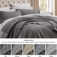 Bedsure Quilts Queen Size - Grey Bedspreads Queen Size with Basket Weave Pattern, Soft Quilt Bedding, Lightweight Comforter Coverlet for All Seasons (90" x 96") - Image 8