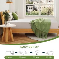 EGOHOME 8 Inch Queen Mattress, Memory Foam Mattress in a Box with Cooling Green Tea Gel, Relieve Pressure with Medium Firm Support, CertiPUR-US Certified, 80''L x 60''W, White - Image 7