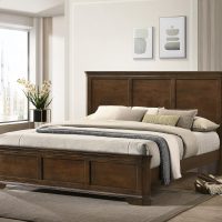 Roundhill Furniture Maderne Traditional Wood Panel Bed with Dresser, Mirror, Two Nightstands, Chest, King, Antique Walnut Finish - Image 4
