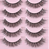 FARRED Natural Lashes Short Eyelashes Wispy False Mink Lash Pack 14 Pair Natural Look Fluffy Cat Eye Strip Eyelash Small Fake Lashes Full Pestañas Sets for MUA and Beginners Daily Makeup (F1 | 8-14mm) - Image 4