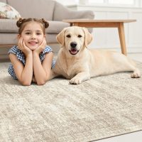 Washable Area Rug 8x10, Large Soft Rugs for Living Room Vintage Beige Carpet 8x10 Area Rugs for Bedroom Dining Room Non-Slip Stain Resistant Under Table Rug - Image 9