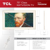 TCL 75-Inch Class NXTVISION Series QLED 4K UHD Google Smart TV Canvas Style Art Frame TV - QLED, 120hz, Matte Anti-Glare Screen, Free Bezel and Frame, Atmos, Free Art Included (75A300W, 2024 Model) - Image 3