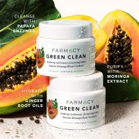 Farmacy Makeup Remover Cleansing Balm - Green Clean Waterproof Makeup Remover + Oil Based Cleanser - Gentle Exfoliating Double Cleanser - Melts From Balm to Milky Lather (100ml) - Image 7