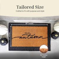 THEODORE MAGNUS Fall Door Mat - Welcome Mat for Front Door with Non-Slip Backing - Durable Doormat - Perfect for Outside Entrance and Entryway Matt - Outdoor/Indoor - Hello Autumn - 17" x 30" - Image 3