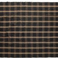 Plaid Black & Tan Fringed Woven Cotton Blend Throw - Image 8