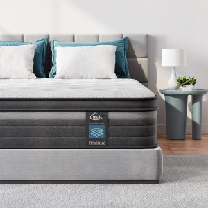 TeQsli Queen Mattress, 12 Inch Queen Size Mattresses in a Box, Gel Memory Foam Hybird Mattress with Individual Pocket Spring, Pressure Relief, Motion Isolation, Fiberglass Free