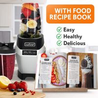 NutriChef Personal Electric Single Serve Blender - Small Professional Kitchen Countertop Mini Blender for Shakes & Smoothies, Pulse Blend, Convenient Lid Cover, Portable 20 & 24 oz Cups, Black - Image 4