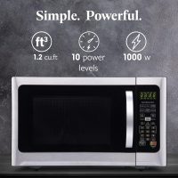 Farberware Countertop 1000 Watts 1.2 cu ft-Smart Sensor Microwave Oven with LED Lighting and Child Lock-Perfect for Apartments and Dorms-Easy Clean Black Interior, Stainless Steel - Image 2