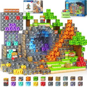 Magnetic Blocks -150 Magnetic Building Blocks STEM Toy, Stacking Mine Magnet World Craft Cubes for Kids, Game Gift for Boys Girls Age 3-5 5-7 4-8 8-12