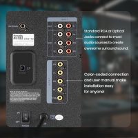 Acoustic Audio AA5172 700W Bluetooth Home Theater 5.1 Speaker System with FM Tuner, USB, SD Card, Remote Control, Powered Sub (6 Speakers, 5.1 Channels, Black with Gray) - Image 5