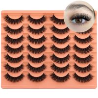 Short Lashes Natural Look False Eyelashes Thick Volume Faux Mink Lashes Pack Wispy Strip Fake Eyelashes Cat Eye Lashes that Look Like Extensions 14 Pairs - Image 9