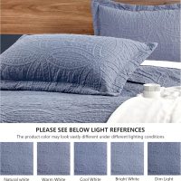 Love's cabin King Size Quilt Set Blue Bedspreads - Soft Bed Summer Lightweight Bedspread Comforter - Modern Style Coin Pattern Coverlet for All Season - 3 Pieces (1 Quilt, 2 Pillow Shams) - Image 5