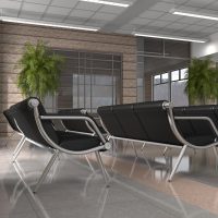 Kinsuite 3-Seat Office Reception Waiting Room Chairs - Guest & Reception Chairs for Salon Barber Bench Airport Bank Hall Visitor Guest Black PU Leather Office Sofa, Black - Image 7