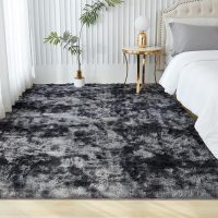Andency Soft Area Rugs for Living Room Bedroom, 4x6 Non-Slip Fluffy Shag Carpet, Indoor Floor Fuzzy Shaggy Living Room Plush Rug for Kids Dorm Nursery Home Decor Aesthetic, Tie-Dyed Dark Grey - Image 7