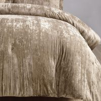 Fredsure Crinkle Velvet Comforter Set, 3 Pieces Khaki Queen, Crinkle Velvet Face and Brushed Microfiber Reverse - Image 3