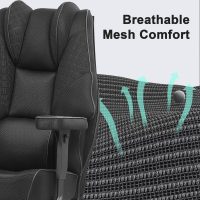 VECELO Big and Tall Office Chair 400lbs, Mesh High Back Computer Chair with Foot Rest, Ergonomic Desk Chair with Lumbar Support and Armrest, Black - Image 9