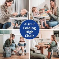Chicco Zest 4-in-1 Folding High Chair, Feeding Chair, Toddler Chair and Youth Stool, Multi-Use Easy Clean High Chair | Capri/Blue - Image 2