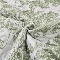 WONGS BEDDING Botanical Quilt Set Queen Size, Sage Green 3 Pieces Toile Floral Plants Printed Bedspread Bedding Set Soft Lightweight Microfiber Coverlet Set for All Season (96"x90") - Image 7