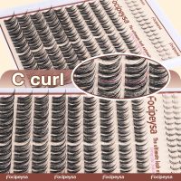 Focipeysa Wispy Lash Clusters Natural Eyelash Clusters Pestañas Postizas Naturales Spiky Manga Lash Extensions C Curly Individual Lashes 10-16mm with Bottom Lashes Clusters DIY Lash at Home - Image 7
