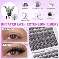 Pawotence Lash Extension Kit DIY 280pcs Lash Clusters Eyelash Extension Kit, 9-16mm 30D 40D Individual Lashes Kit with Lash Bond and Seal, Lash Tweezers for Self Use (30D&40D, 0.07D, 9-16mm, Kit) - Image 4