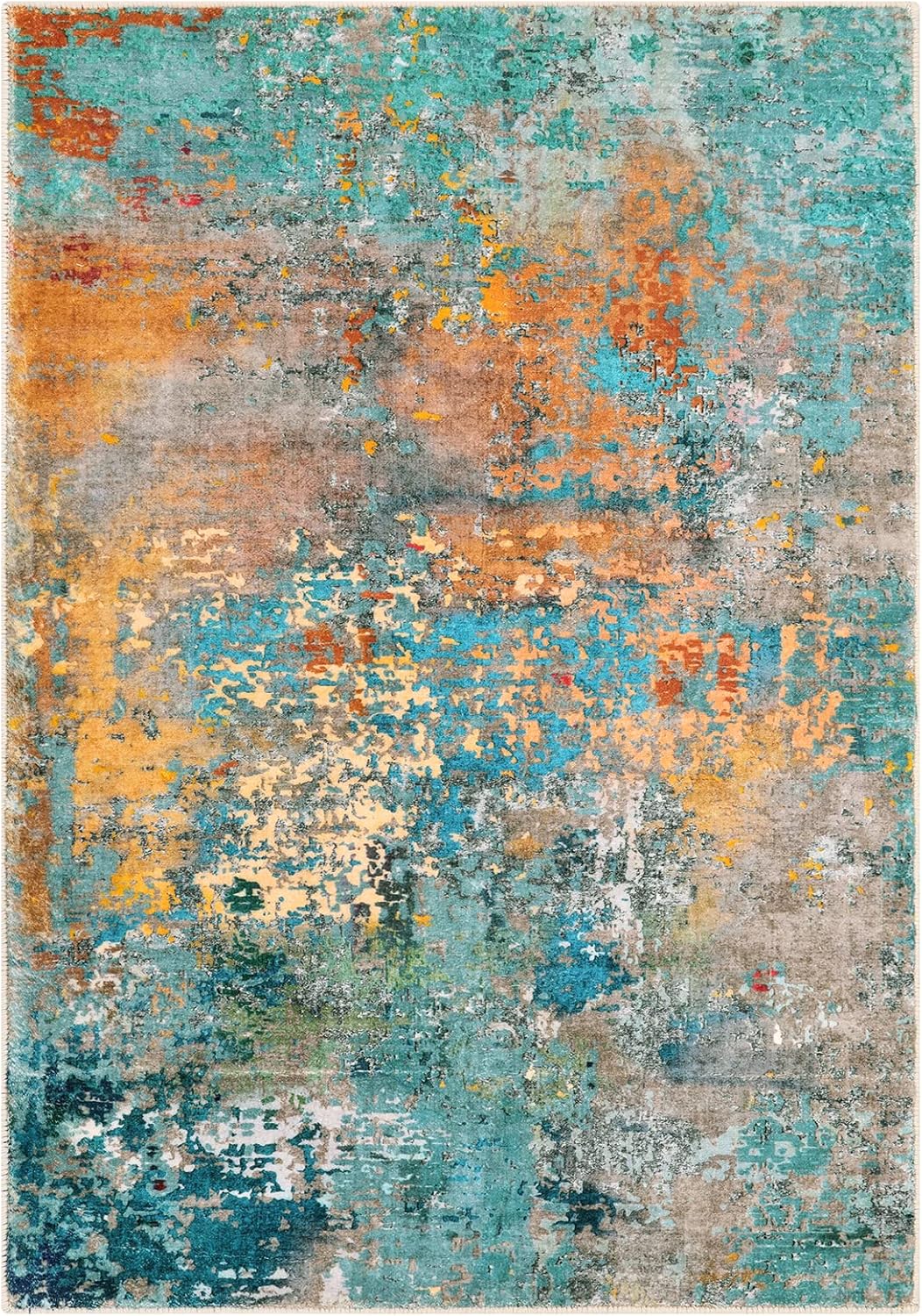 Lahome Modern Abstract Area Rugs 5x7, Large Washable Rugs for Living Room Bedroom Non Slip, Colorful Indoor Floor Carpet for Dining Room Apartment Dorm Kids Nursery Home Decor - Image 9