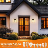 WIHTU Dusk to Dawn Outdoor Lighting Fixtures, Exterior Front Porch Light, Black Sensor Wall Sconce Lamp, Waterproof Wall Lantern, Anti Rust Outside Coach Lights for House, Doorway, Garage - Image 4