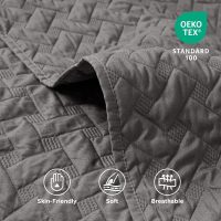 Bedsure Quilts Queen Size - Grey Bedspreads Queen Size with Basket Weave Pattern, Soft Quilt Bedding, Lightweight Comforter Coverlet for All Seasons (90" x 96") - Image 3
