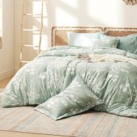 Bedsure Queen Comforter Set - 7 Pieces Floral Sage Green Soft Bedding Sets, Queen Bed in a Bag with Botanical Flowers Comforter, Sheets, Pillowcases & Shams - Image 8