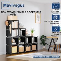 Mavivegue Book Shelf, 12 Cube Storage Organizer, DIY Bookcase, Metal Bookshelf,Tall Book case for Bedroom, Living Room,Office,Closet, Black Cubicle Rack - Image 9