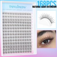 Natural Lash Extension Kit 168Pcs Lash Clusters Kit Wispy Eyelash Extensions 9-12MM Individual Lashes Extensions with Bond and Seal Lash Glue and Eyelash Extension Tweezers DIY at Home by TNFVLONEINS - Image 3