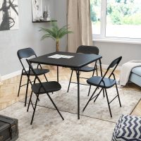 Flash Furniture Madison 5-Piece Folding Card Table and Chairs Set, Portable Event Table and Chairs Set, Black - Image 2