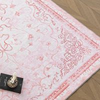 Pink Small Area Rug 3x5 for Entryway - Aesthetic Bow Washable Vanity Floral Mini Throw Rug for Bedside Girls Bedroom Classroom Kitchen Entry Way Front Door Indoor Entrance Inside House Bathroom - Image 7