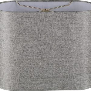 Aspen Creative 37002 Contemporary Oval Hardback Shaped Spider Construction Lamp Shade in Sliver Grey, 13 1/2" wide (8" + 13 1/2") x (8" + 13 1/2") x 10 1/2"