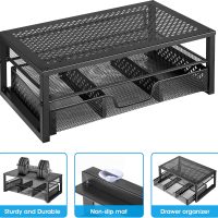Simple Trending Metal Monitor Stand Riser and Computer Desk Organizer with Drawer for Laptop, Computer, iMac, Black - Image 6
