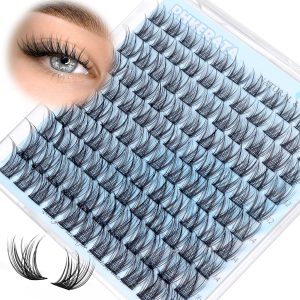 Natural Lash Clusters Wispy Eyelash Clusters 110 pcs Cluster Eyelash Extensions C Curvature Individual Lashes 10-16 mm Mix Length Natural Look Lashes Clusters with Thin Lash Band
