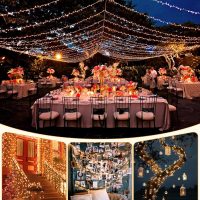 Brightown 2 Pack Solar String Lights for Outside, 92Ft 240 LED Solar Lights Outdoor Waterproof with 8 Modes, Solar Outdoor String Light for Patio Yard Tree Garden Party Decorations, Warm White - Image 7