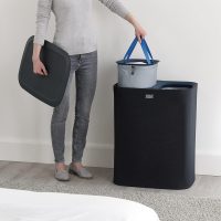 Joseph Joseph Tota 90 liter/23.8 gallon Laundry Hamper Separation Basket with lid, 2 Removable Washing Bags with Handles - Black - Image 4