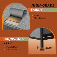 WLIVE Dresser for Bedroom with 5 Drawers, Wide Chest of Drawers, Fabric Dresser, Storage Organizer Unit with Fabric Bins for Closet, Living Room, Hallway, Dark Grey - Image 5