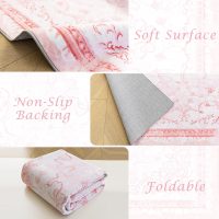 Pink Small Area Rug 3x5 for Entryway - Aesthetic Bow Washable Vanity Floral Mini Throw Rug for Bedside Girls Bedroom Classroom Kitchen Entry Way Front Door Indoor Entrance Inside House Bathroom - Image 5