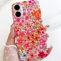 Qokey Compatible for iPhone 16 Case 6.1",Cute Garden Flowers Design for Women Shell Pattern Soft Bumper Lightweight Slim Fit TPU Shockproof Non-Yellowing Phone Cover for iPhone 16, Pink Floral - Image 4