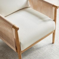 CHITA Braid Armchair Set of 2, Modern Accent Chair for Living Room, Cream - Image 6