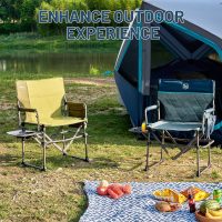 TIMBER RIDGE Aluminum Camping Directors Chair with Side Table Pocket, Portable Folding Heavy Duty Lawn Chair for Fishing Trip Picnic Concert Outdoor 400lbs, Navy 2 Pack - Image 8