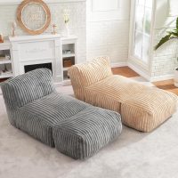 Hobestluk Big Bean Bag Lounger Chairs Large Beanbag Chair for Adults Bean Bag Sofa with Memory Foam Filled for Living Room, Bedroom or Balcony (Stripe Grey) - Image 7