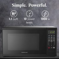 Farberware 1.1 Cu. Ft. 1000-Watt Microwave Oven Digital Control, 10 Power Levels, One-Touch Cooking, Defrost, Child Safety Lock, Black - Image 2