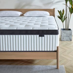 King Mattress, 14 Inch Innerspring Hybrid Mattress in a Box with Gel Memory Foam, Individually Wrapped Encased Coil Pocket Spring Mattresses, Pressure Relief, Medium Firm Support,76"*80"*14"