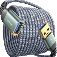 AINOPE USB Extension Cable,USB Extender,USB 3.0 Extension Cable, Male to Female Cord High Data Transfer Compatible with Webcam,USBKeyboard,Flash Drive,Hard Drive,Printer,10FT,Grey - Image 9