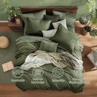 Monbix Full Size Comforter Set, Olive Green Bedding Comforter for Full Size Bed Set Reversible, Bedding Sets Full 7 Pieces, Cationic Dyeing Bed in a Bag with Comforter, Sheets, Pillowcases & Shams - Image 2